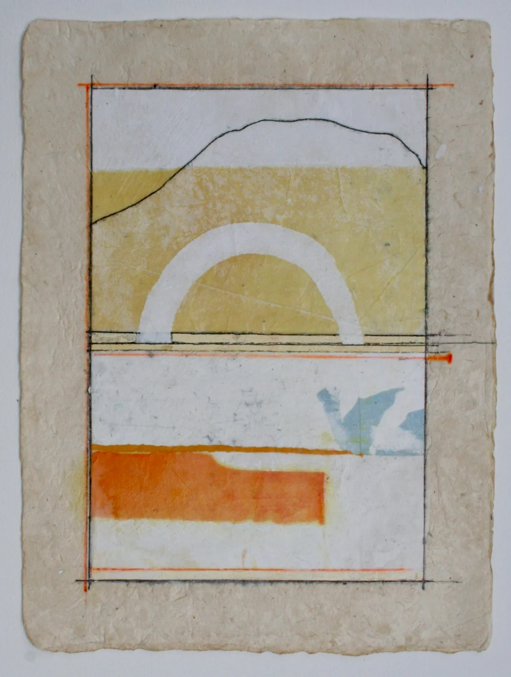 sunbow mixed media on paper 12 x 9 . .