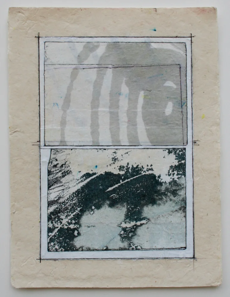 echo mixed media on paper 12 x 9 . .