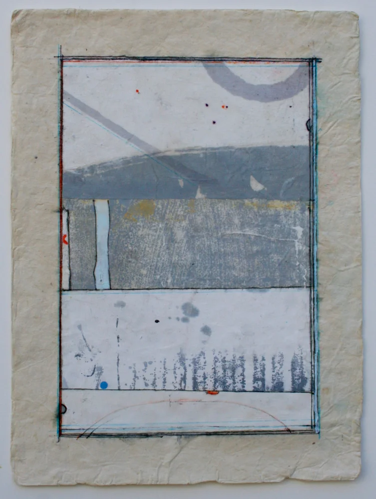 walking stick mixed media on paper 12 x 9 . .