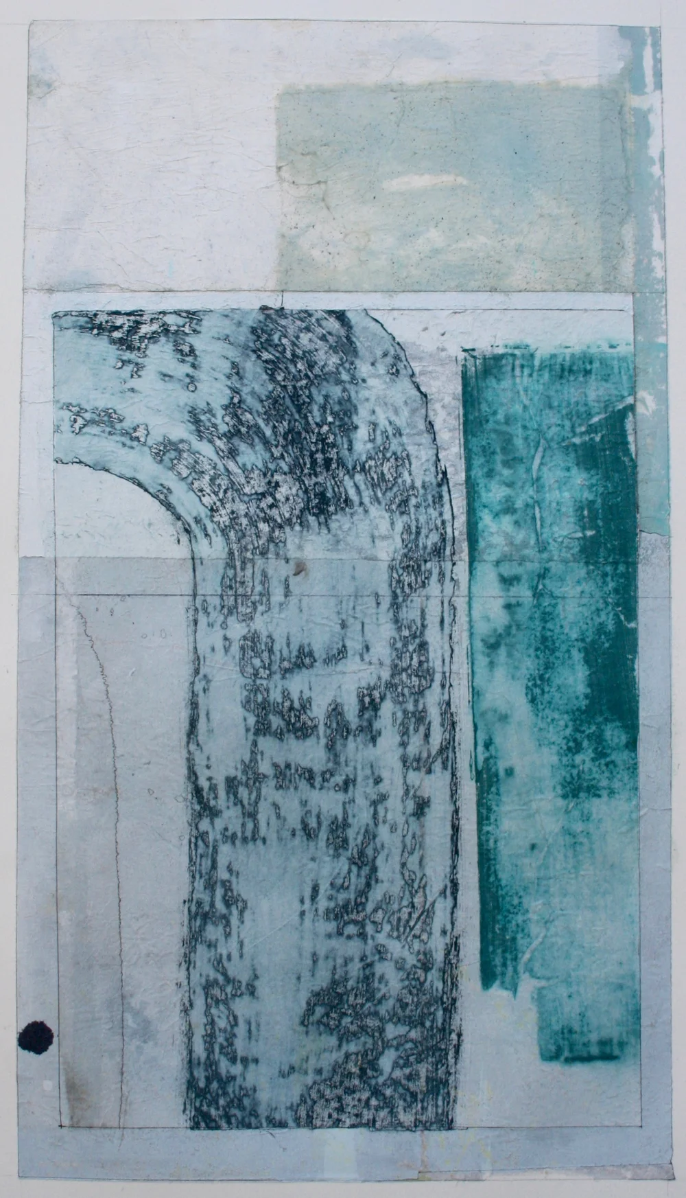        waterfall  mixed media on paper  40 x 26  .  . 