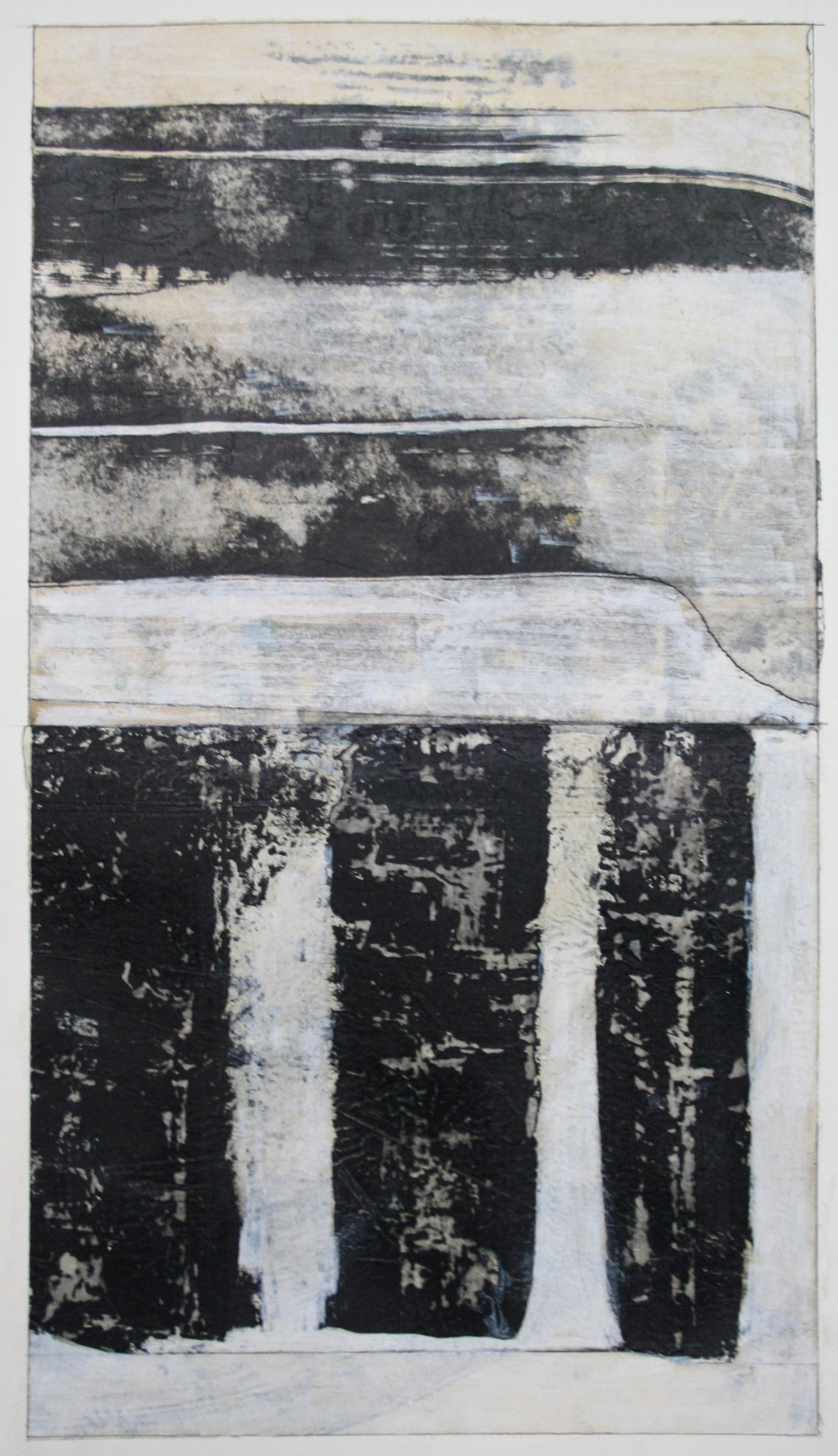        magpie  mixed media on paper  40 x 26  .  .    