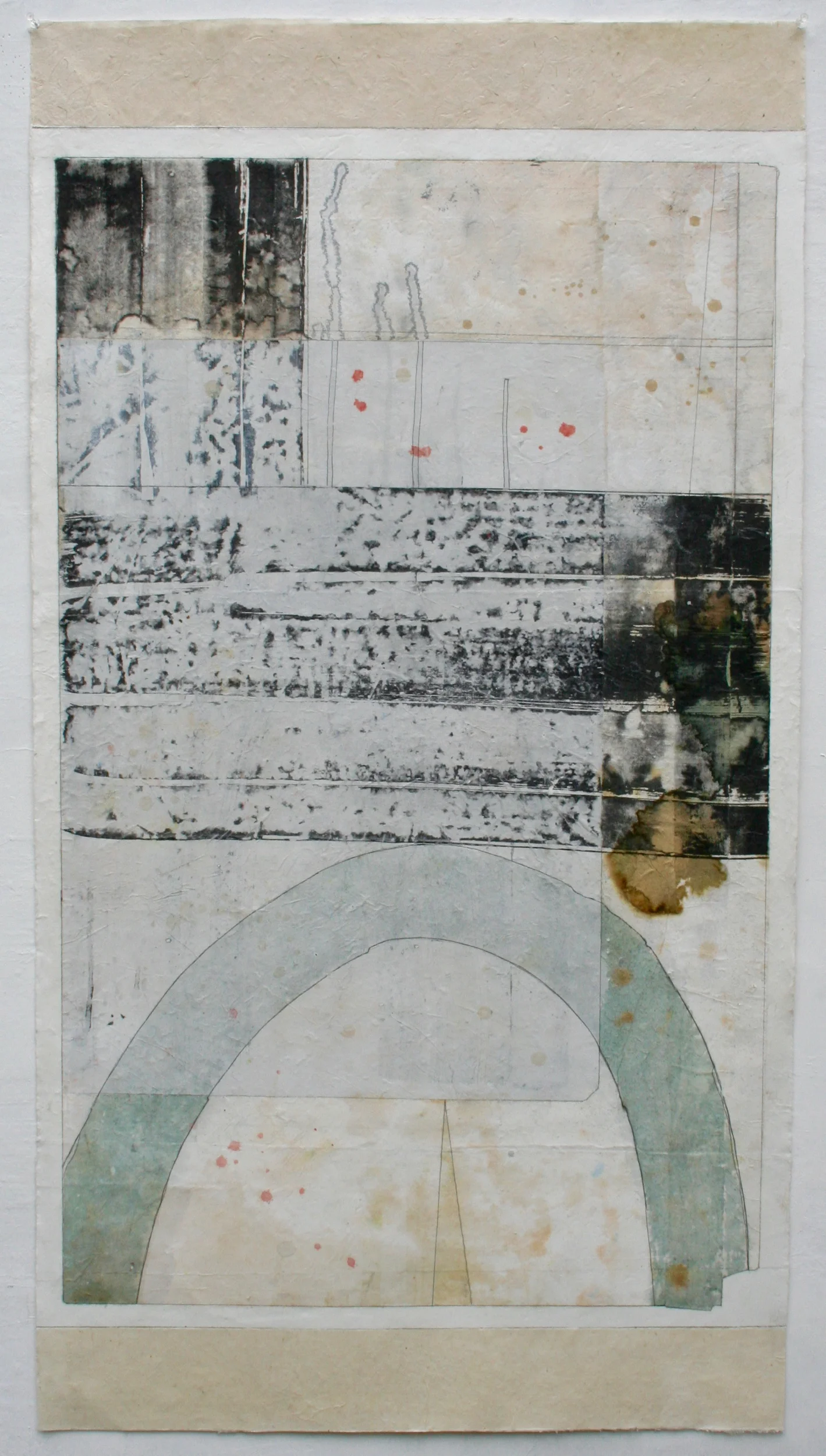 arbitrary boundary mixed media on Tibetan paper 48 x 25.5 . . . .