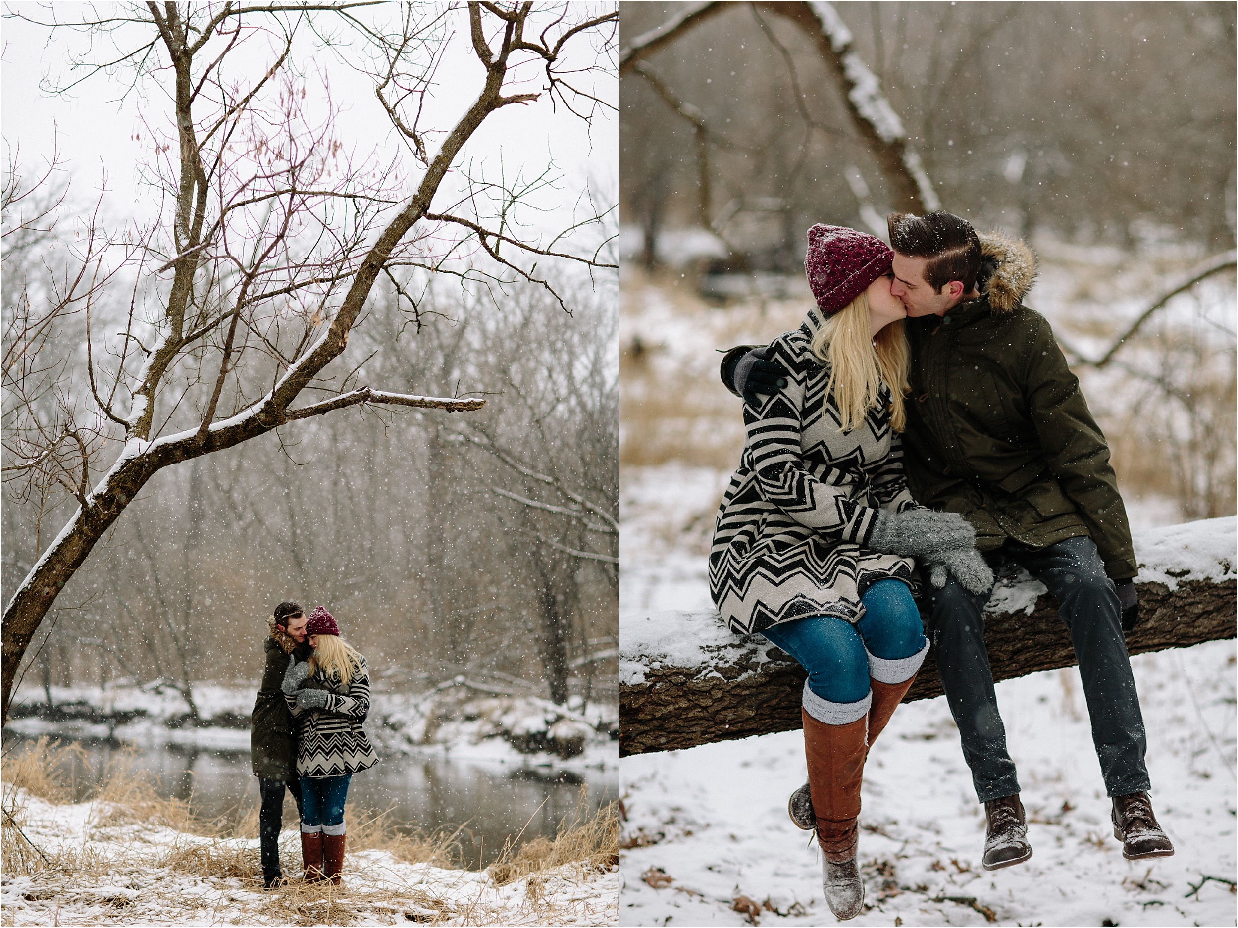 Chicago winter engagement photos