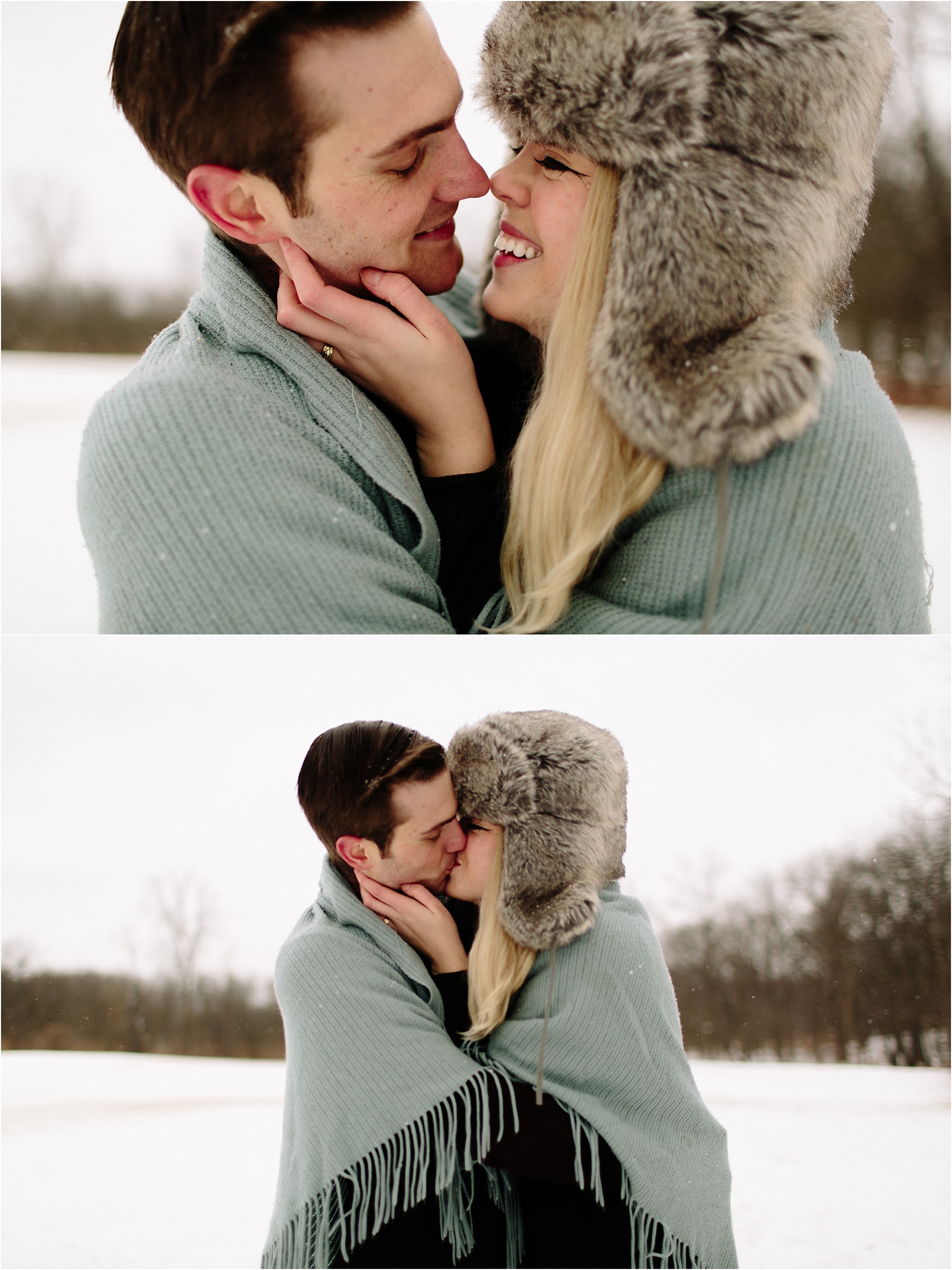 Chicago winter engagement photos