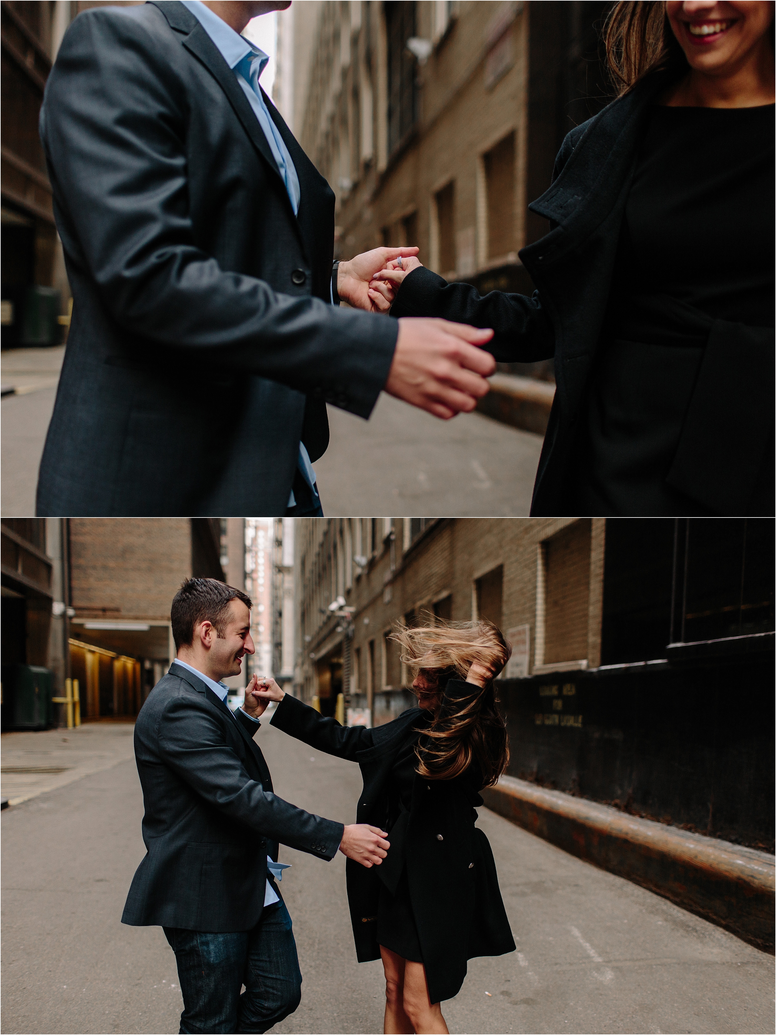 downtown Chicago engagement session