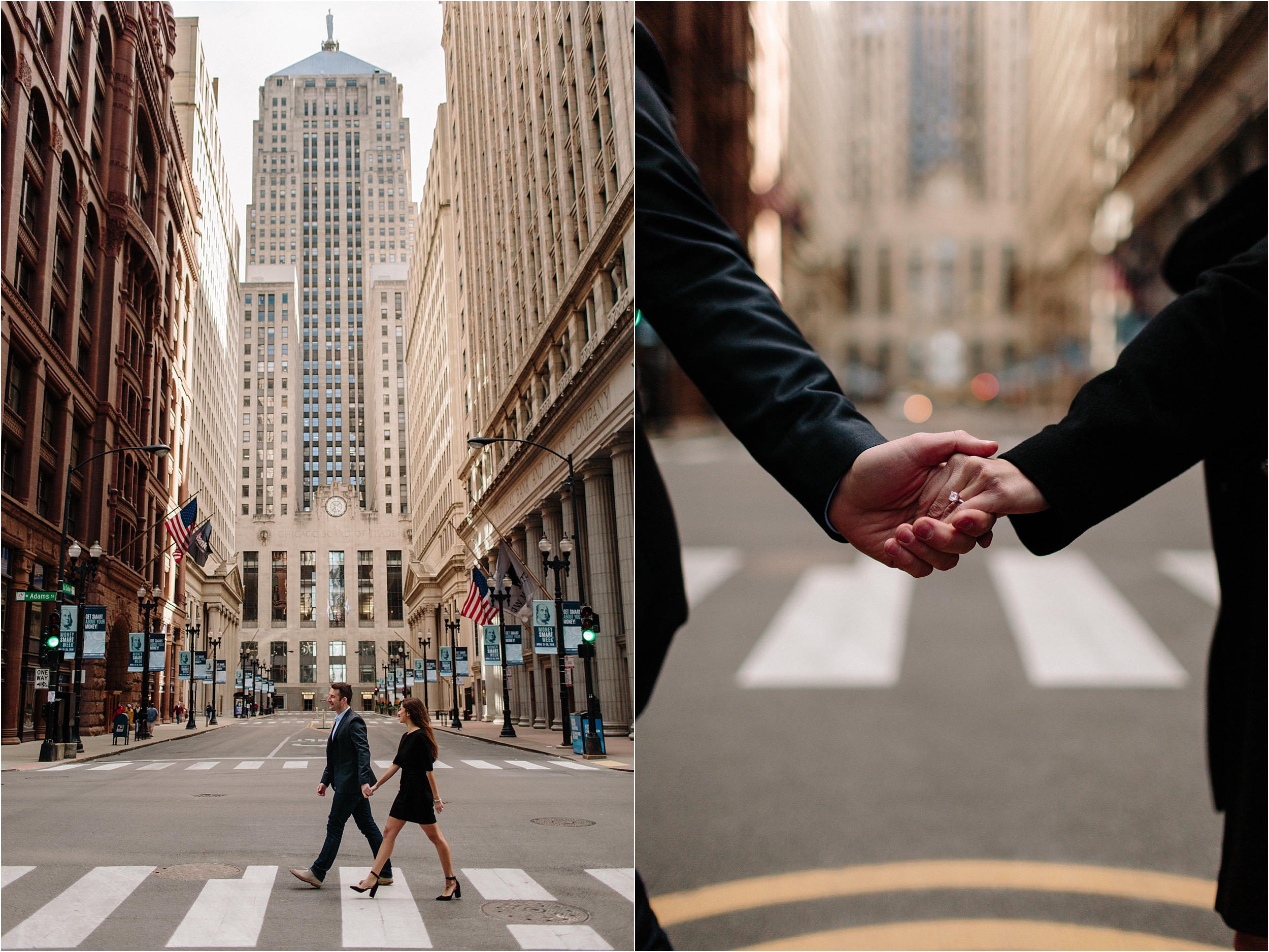 downtown Chicago engagement session