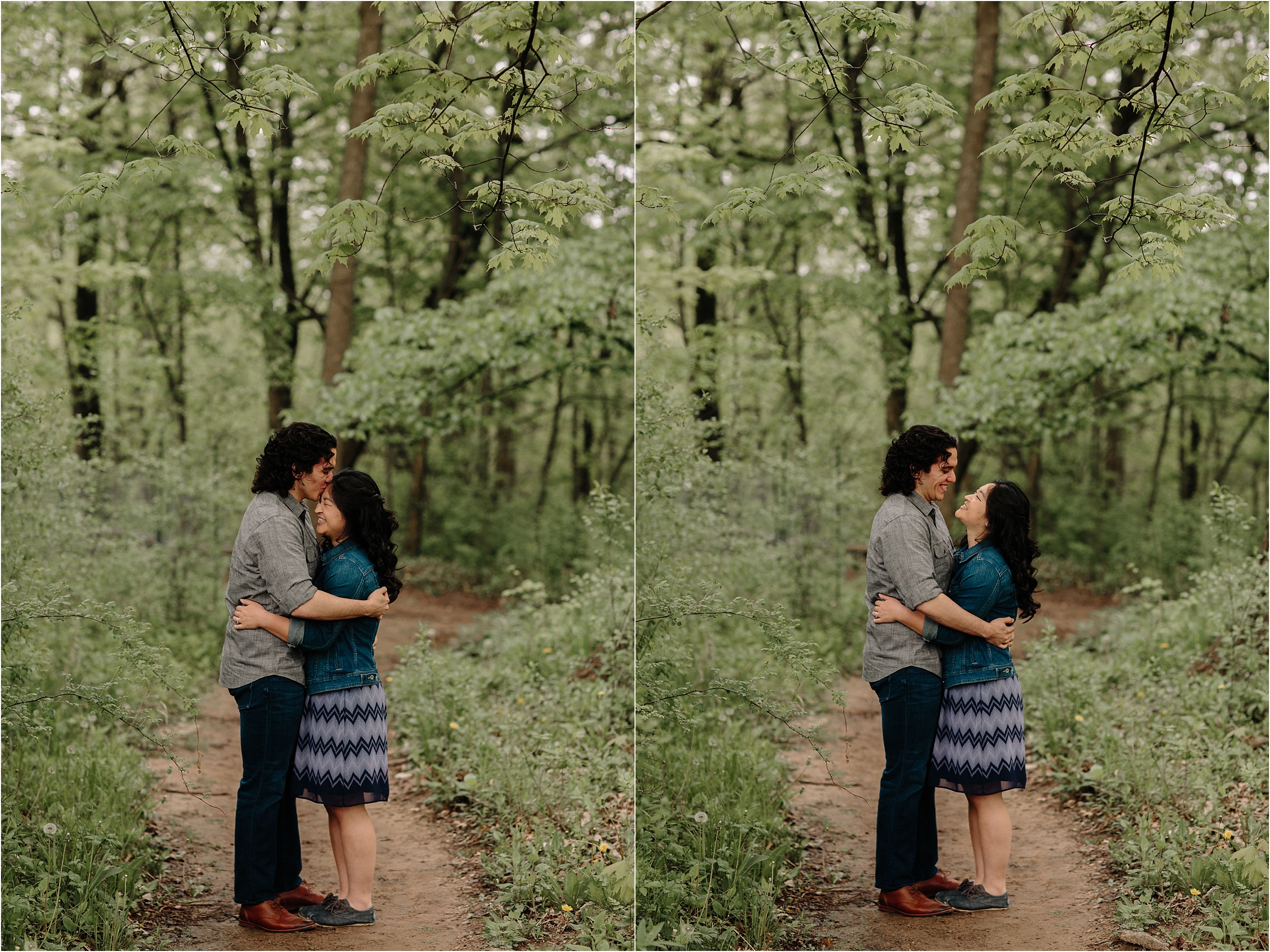 Chicago engagement session, Labagh Woods