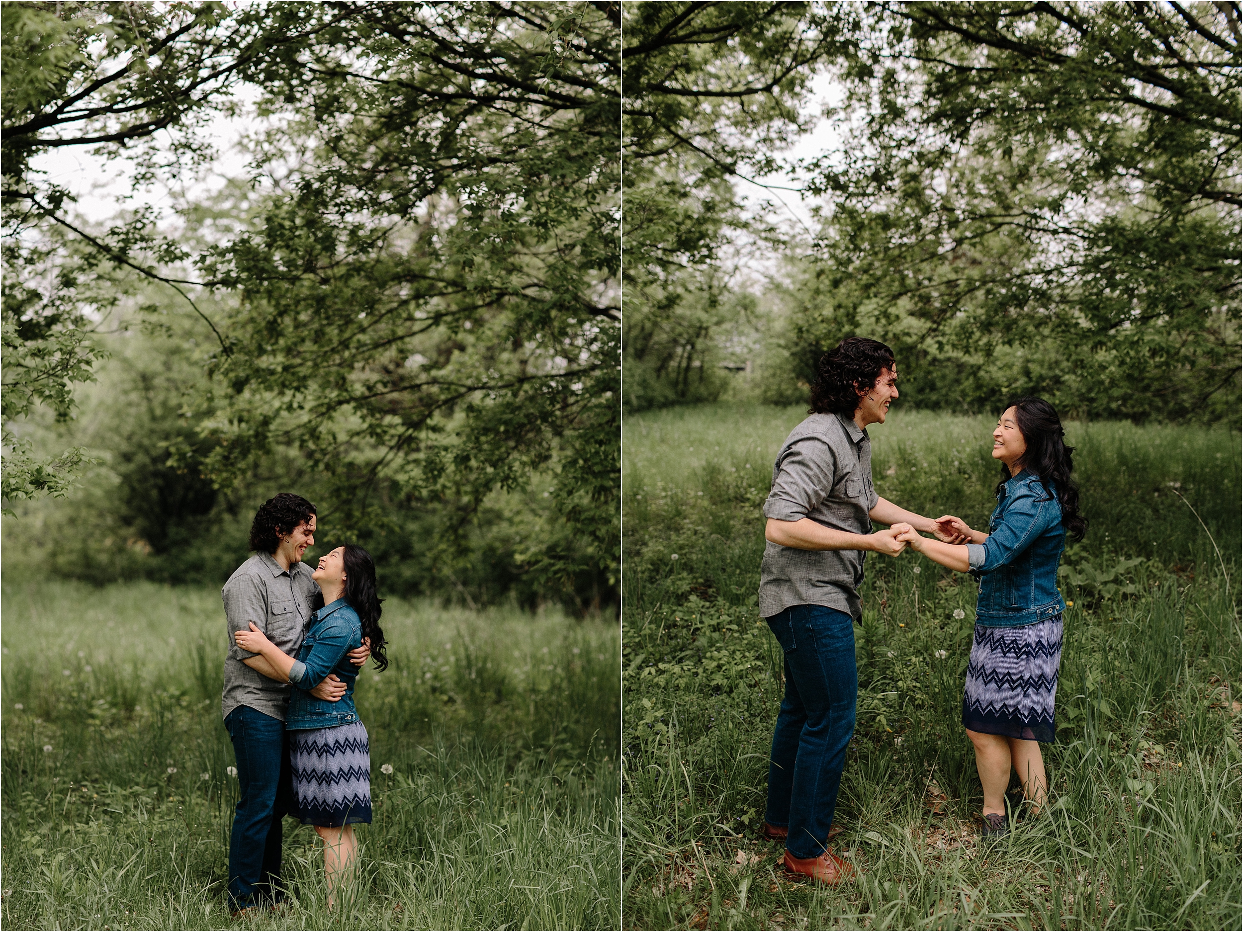 Chicago engagement session, Labagh Woods