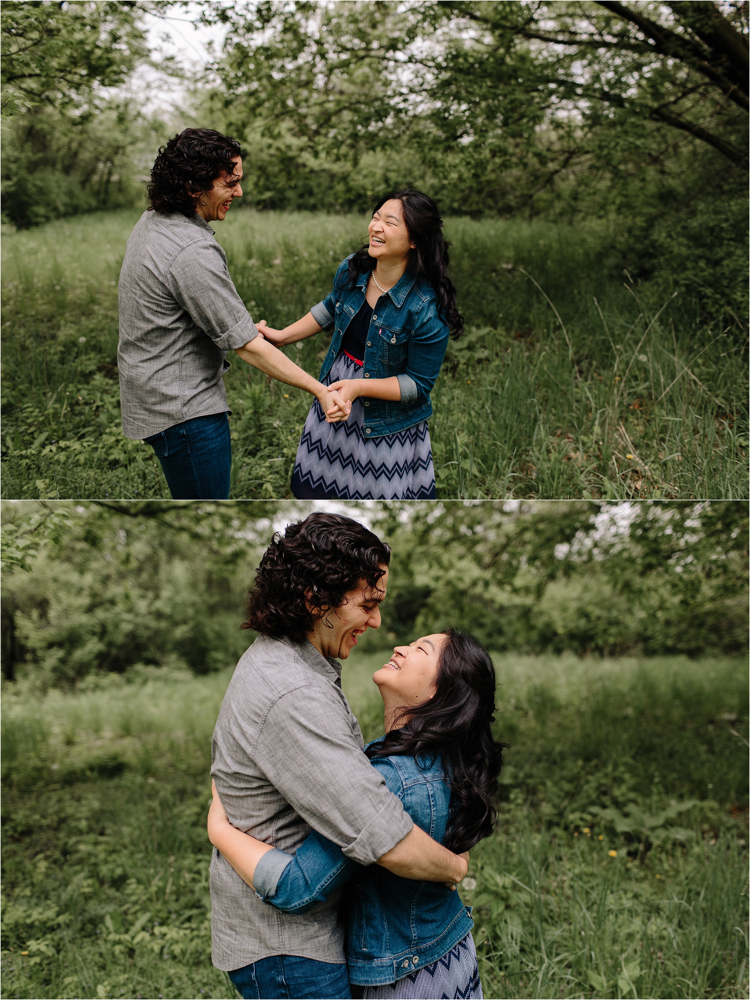 Chicago engagement session, Labagh Woods