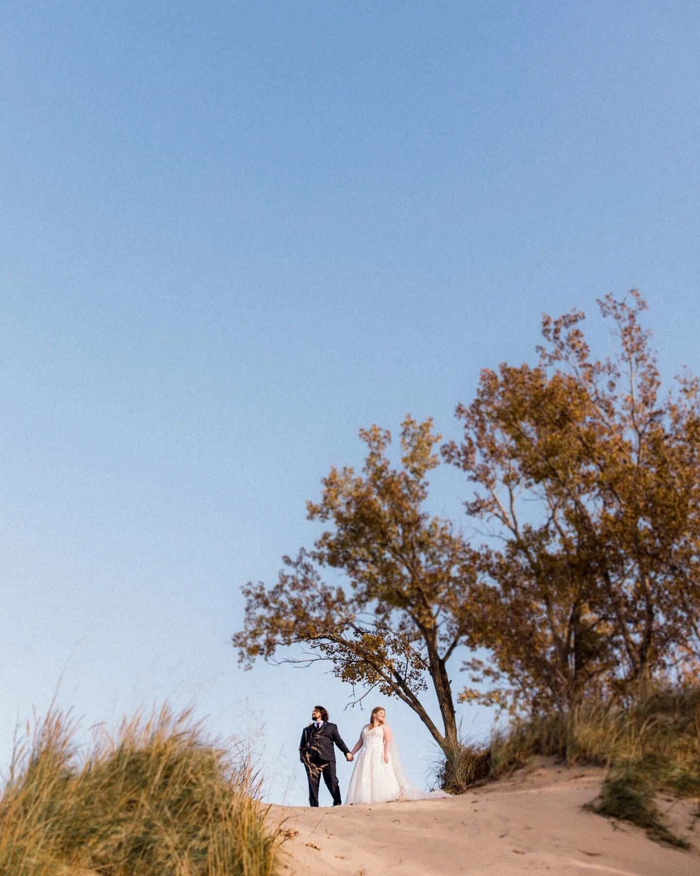 A few frames from Melissa and Jack's elopement at @indianadunesnps 🍂