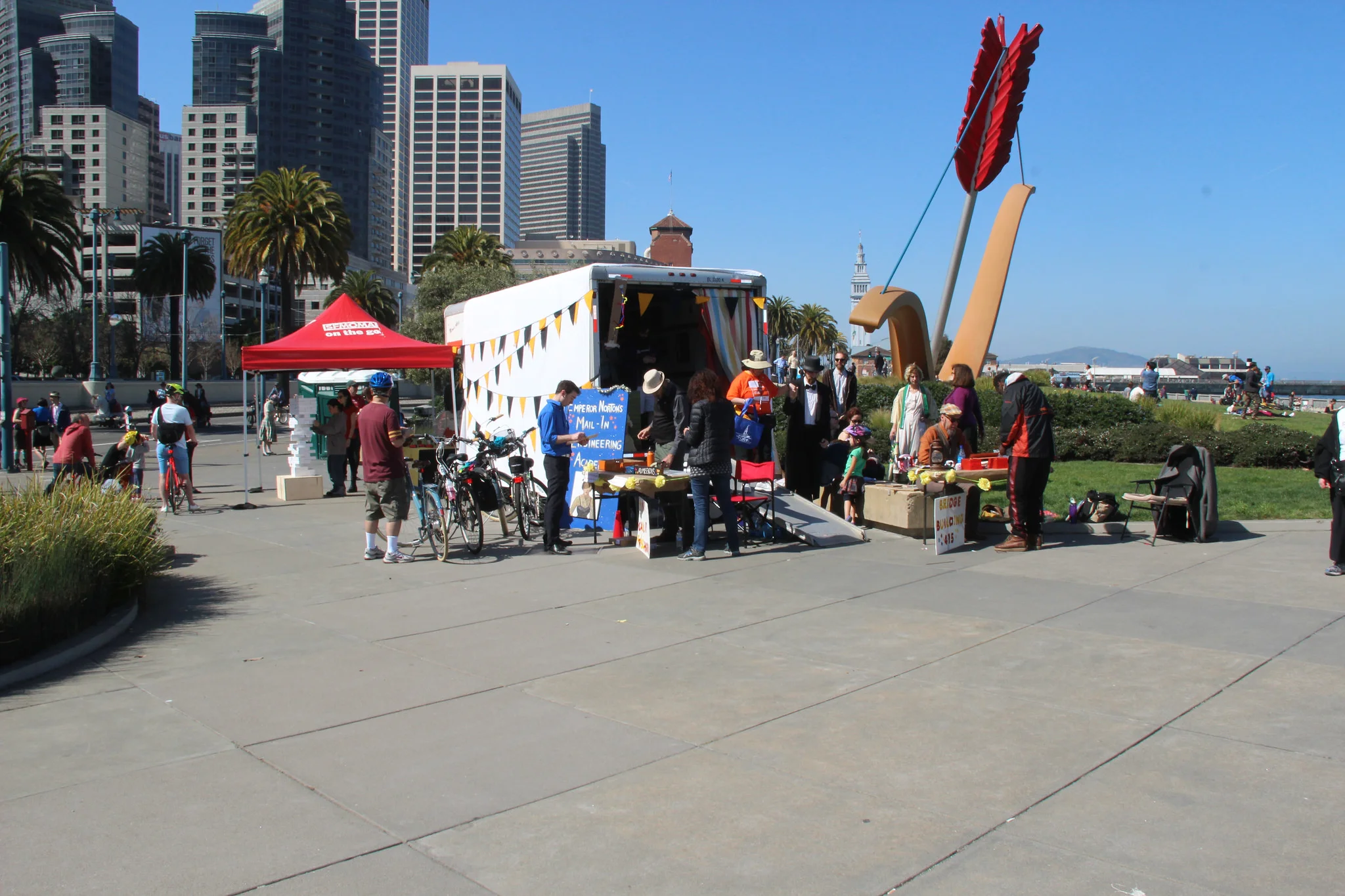2015 Interactive performance installation presented in collaboration with SFMOMA, San Francisco Sunday Streets, and Everyhere Logistics. Companion piece to the Cult of Emperor Norton by Kasey Smith and Christopher Ory, 2013. 