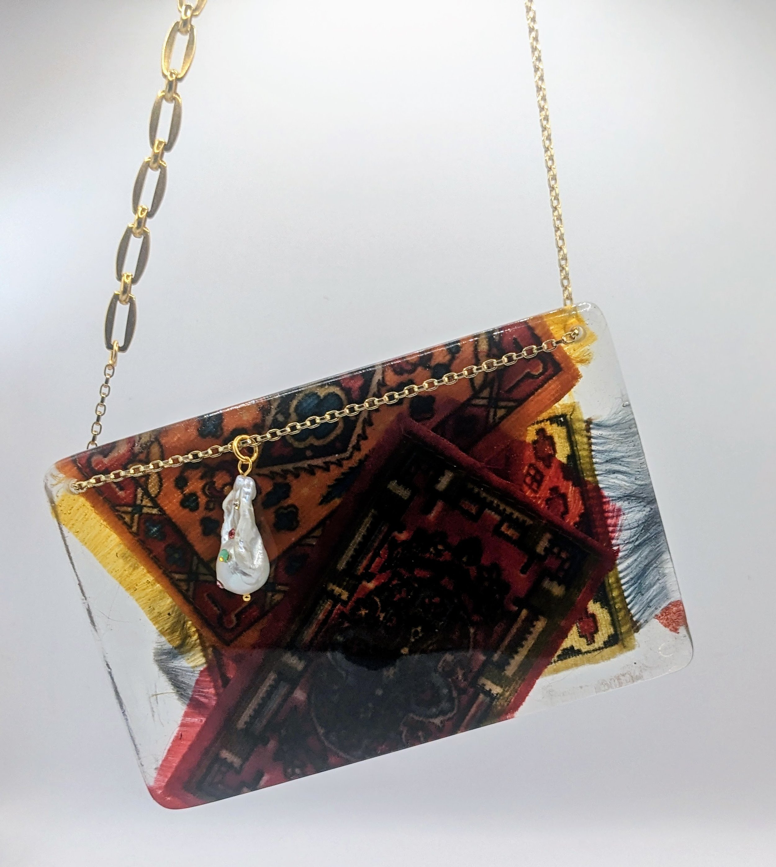 Persian Rug Necklace 1 (Woman With A Water Jug)