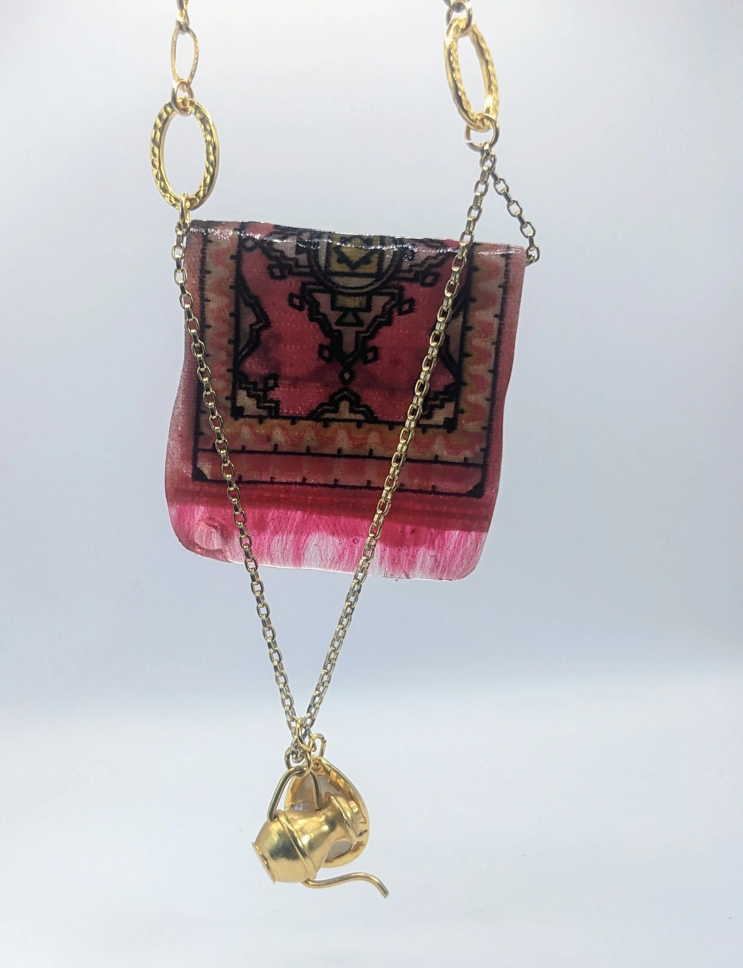 Persian Rug Necklace 2 (Woman With A Water Jug)