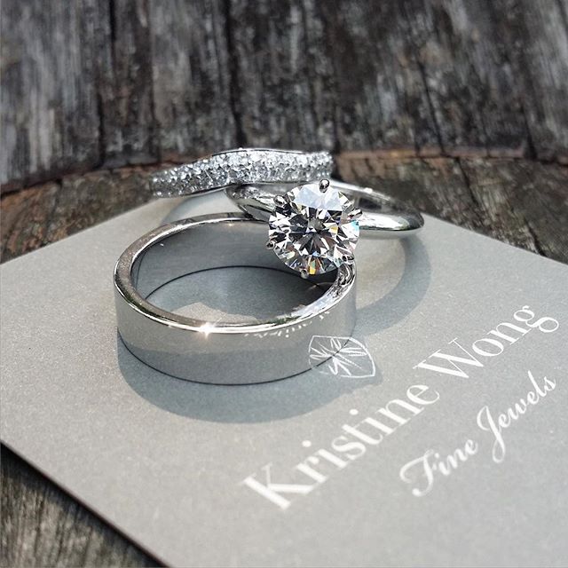 Another splendid trio, for a primary school friend of mine, whom I know will be loved and lavished on for the rest of her life!

#kristinewongfinejewels #kwfj #custom #weddingbands #sgweddings #platinum #diamonds #18k