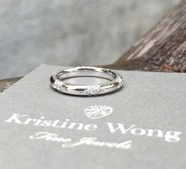 Two years late to post, but better late than never for one of the prettiest and daintiest rings we've made! #kristinewongfinejewels #madeinitaly #wedding #weddingband #sgwedding