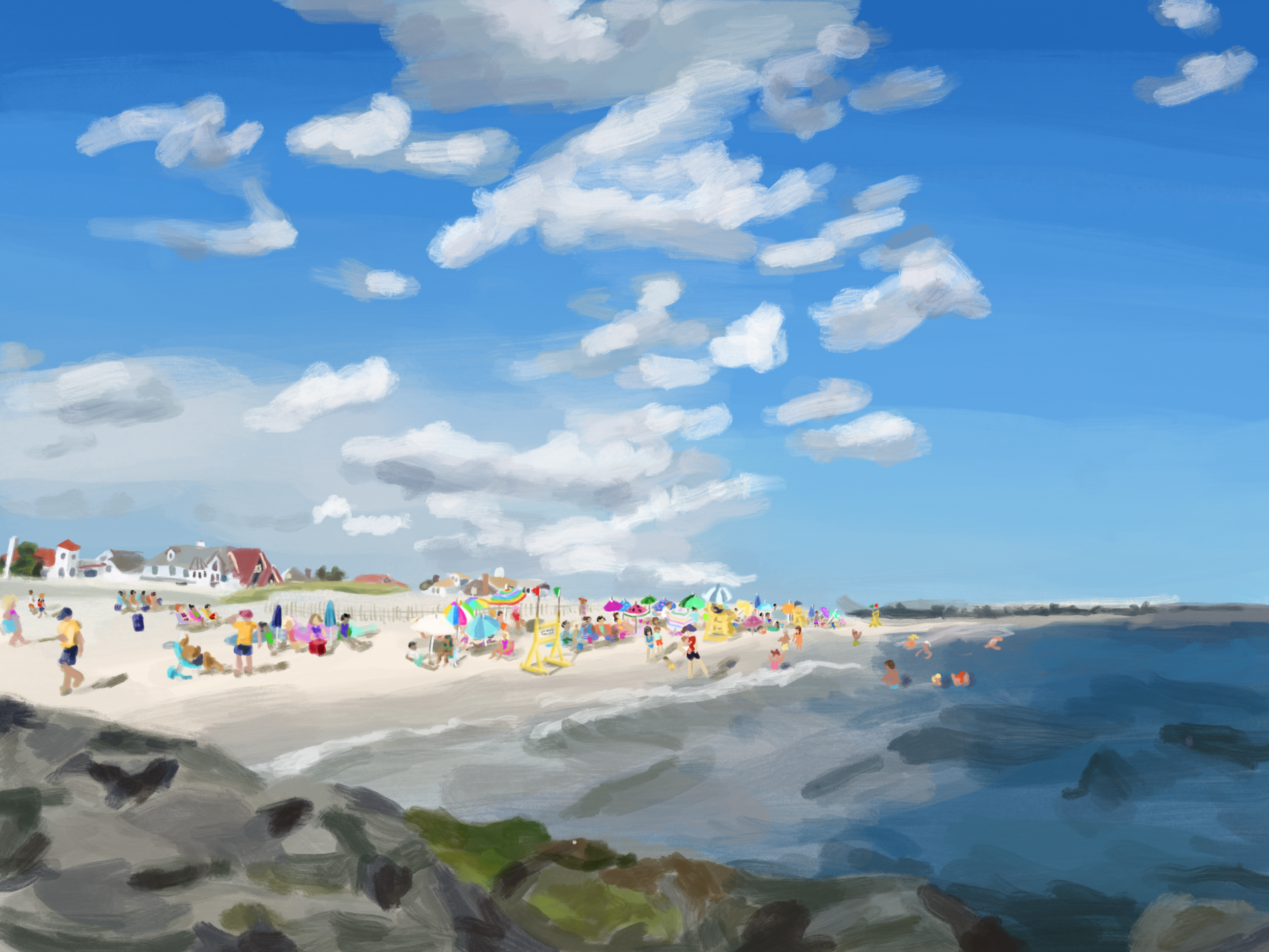 Commissioned landscape of Point Lookout, New York