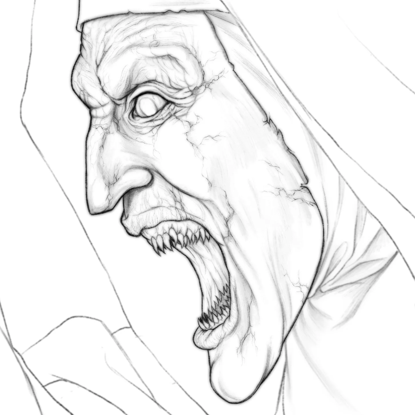 The Nun – face sketch