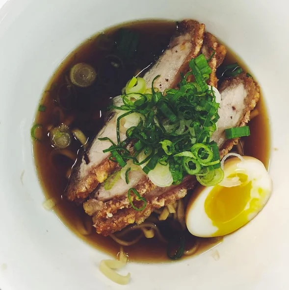 shoyu ramen + crispy pork belly