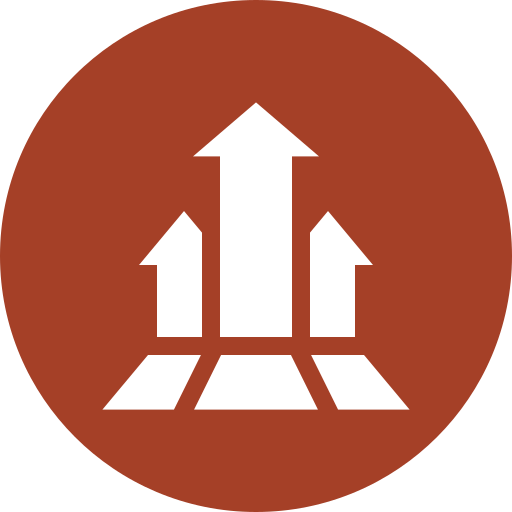 A warning sign with three upward arrows indicating caution or high voltage.