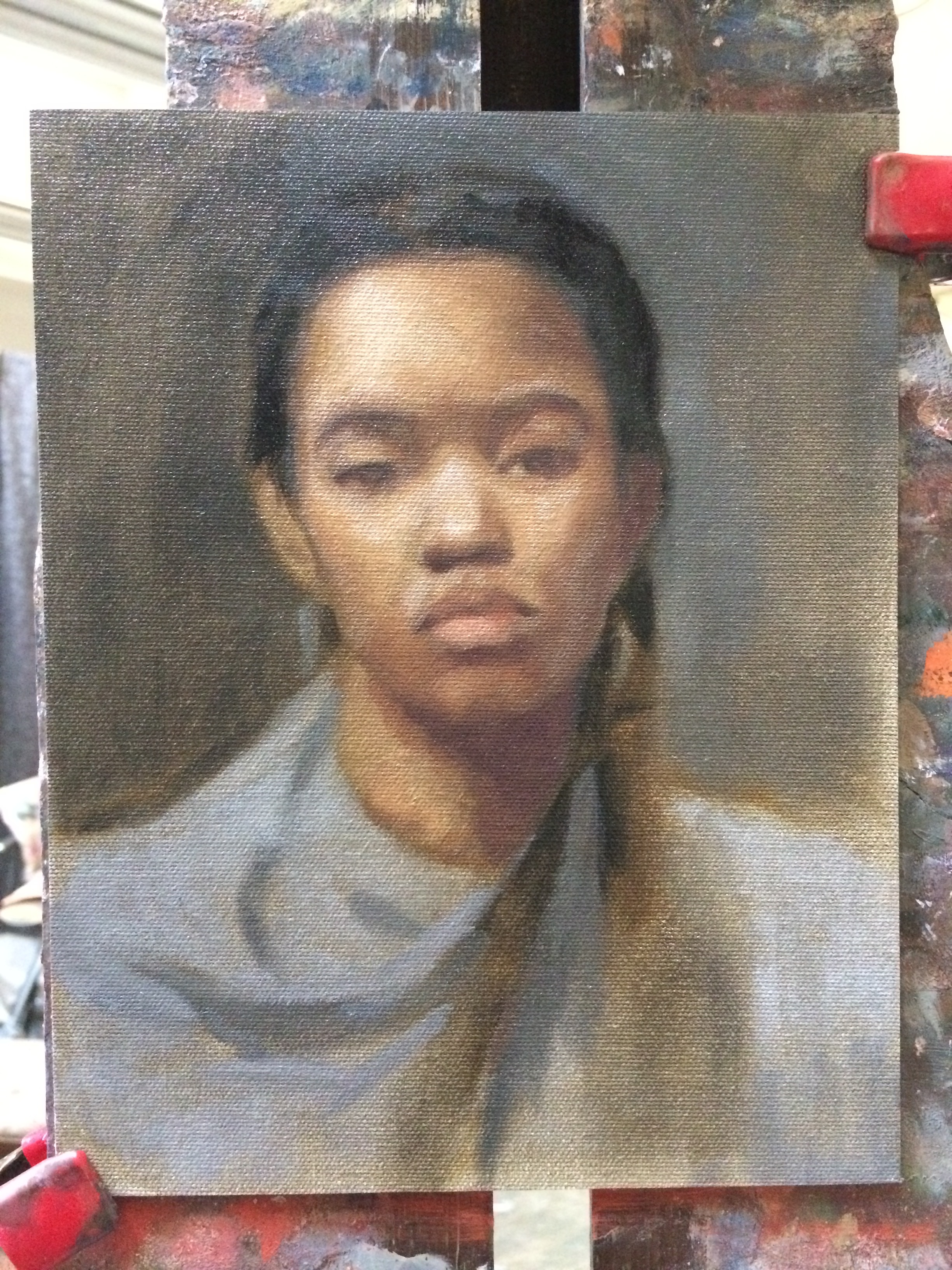 We had two days with the same model so I decided to focus on her portrait to see how far I could get on it in 12 hours:)