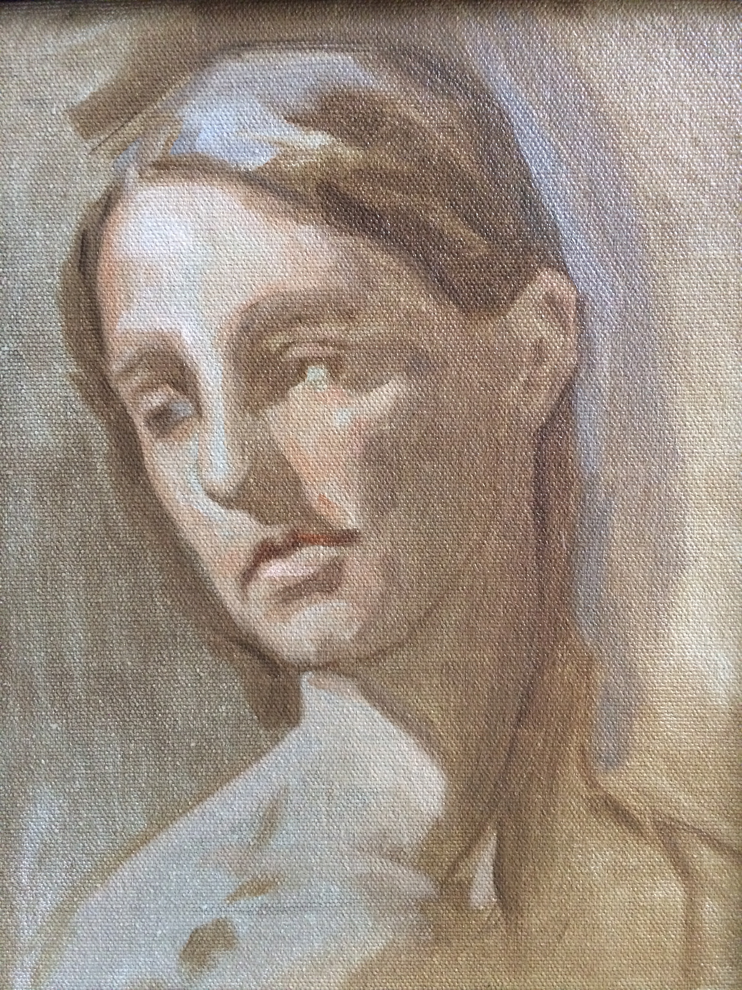 The tilt of the model's head here was challenging for me to get without making her features look like they might be sliding off here face... Also, today was dark and rainy so this was lit by artificial light which I don't have much experience with so it was tricky all over. 