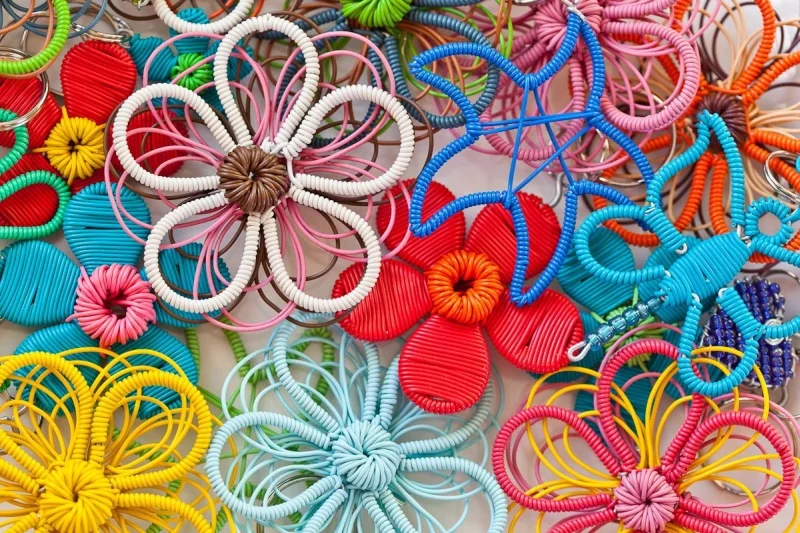 Telephone Wire Flower Art Brooches