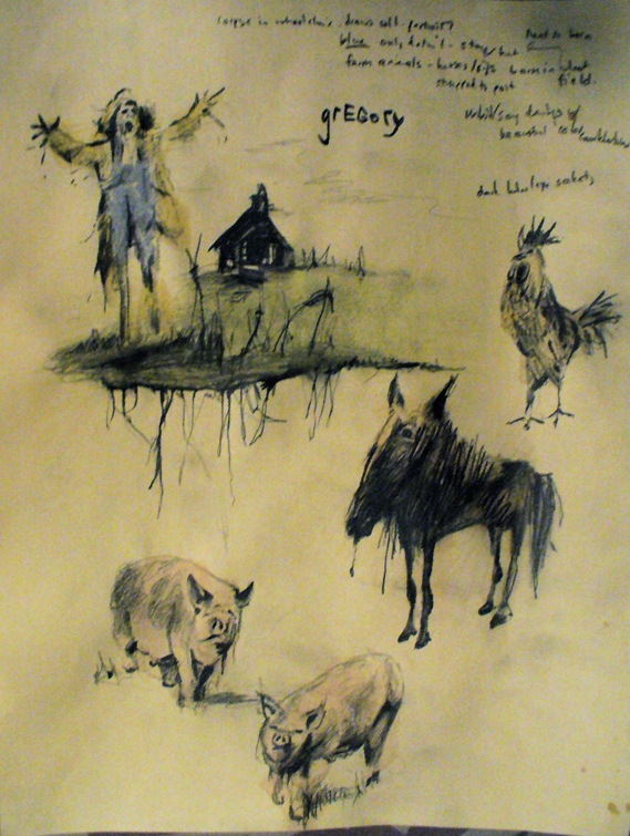 Concept illustrations for a film, based on Stephen Gammell drawings.