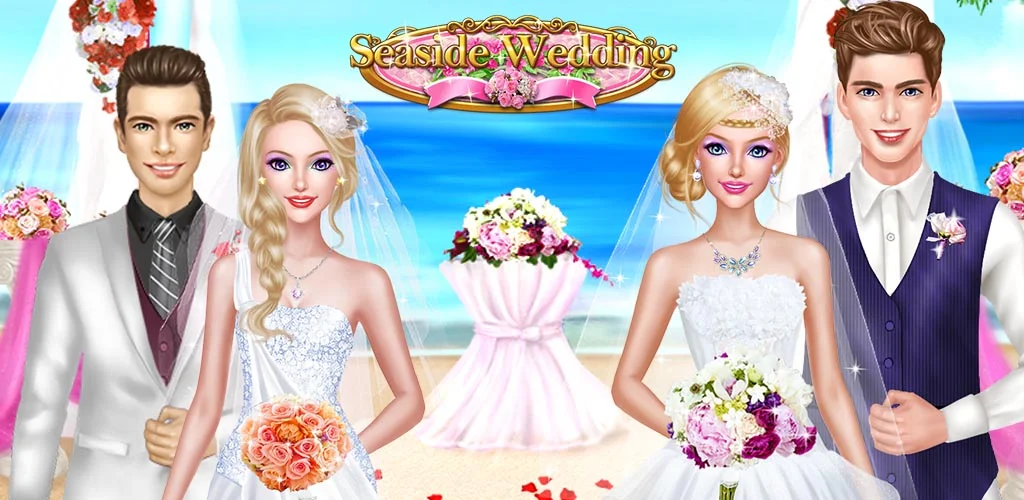 SEASIDE WEDDING SALON GIRL SPA It’s time for a beautiful seaside wedding....your wedding! Imagine feeling the sand between your toes as your stand on the beach, as you and your best friends all stand at the altar, wanting to look your best for your soon-to-be husbands! 
