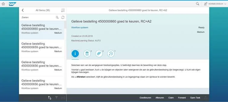 Figure 4: Extended version of MyInbox with the extra machine learning field