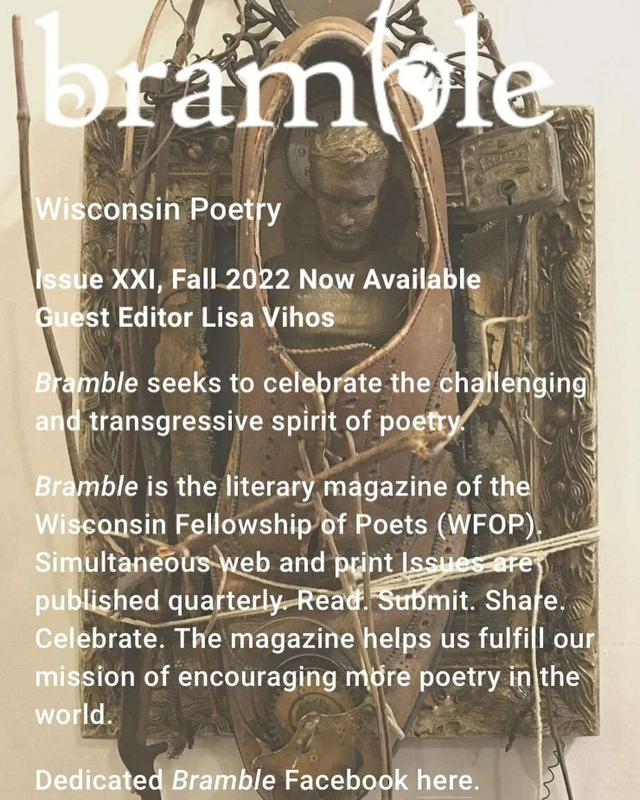 Bramble Fall is live! Thanks to guest editor @lisavihos cover artist @glimmeringprize essayists @margaretrozga &amp; @a_house_named_quility + all the wonderful poets!
#newpoetry #wisconsinpoets #wfop