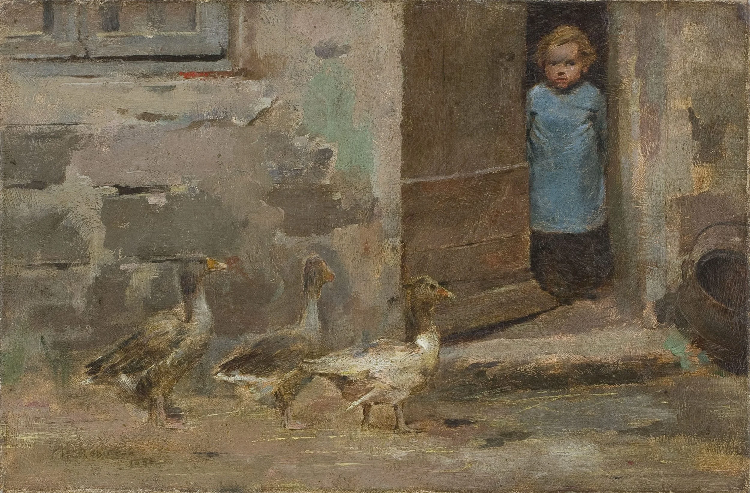 Theodore Robinson, Child with Geese, 1886