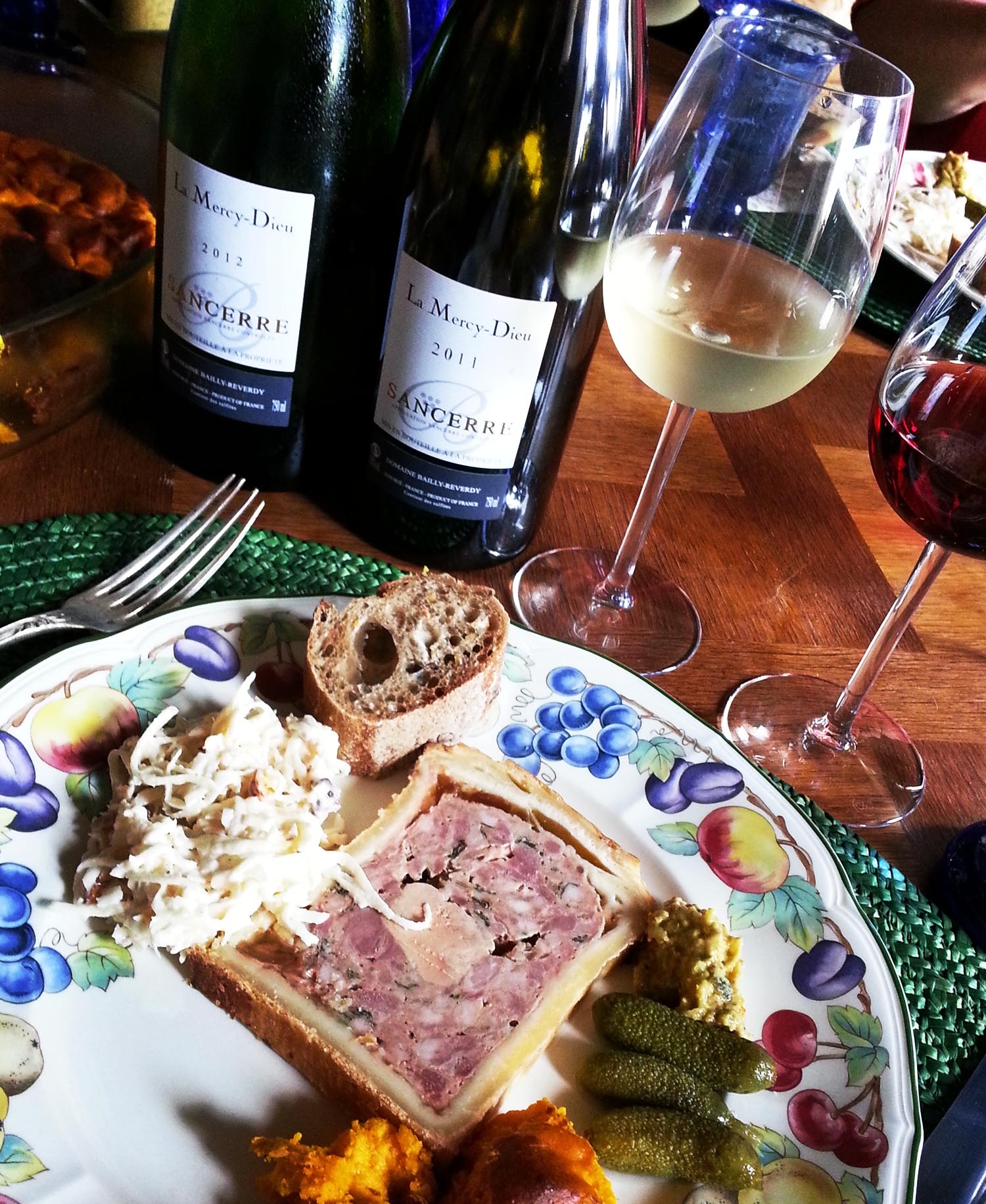 At the table in Chartres.