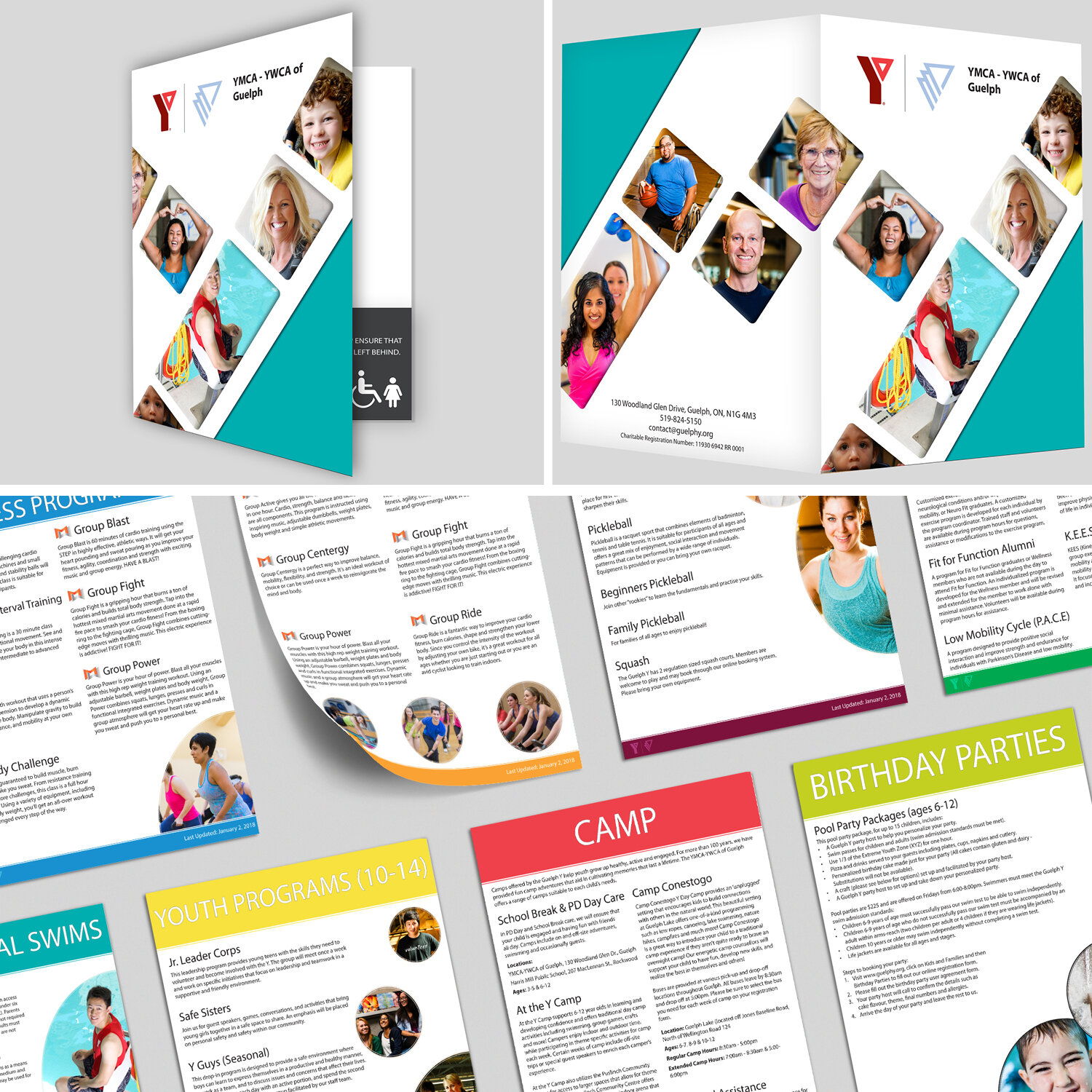 Presentation Folder &amp; Program Sheet Design: YMCA-YWCA of Guelph