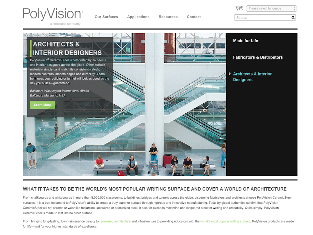 Steelcase Polyvision Website