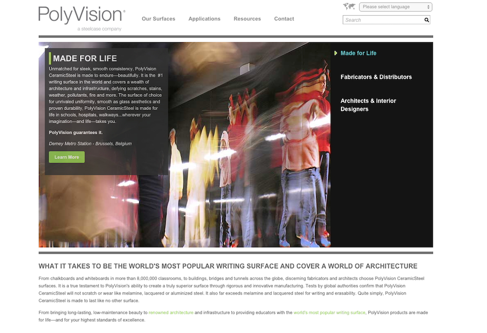 Steelcase Polyvision Website 2