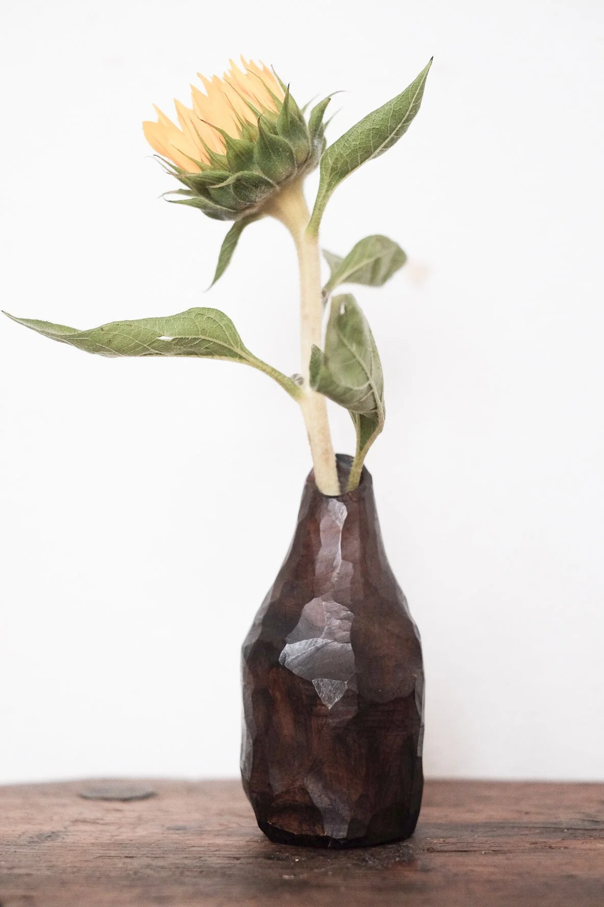 hand carved cherry vase