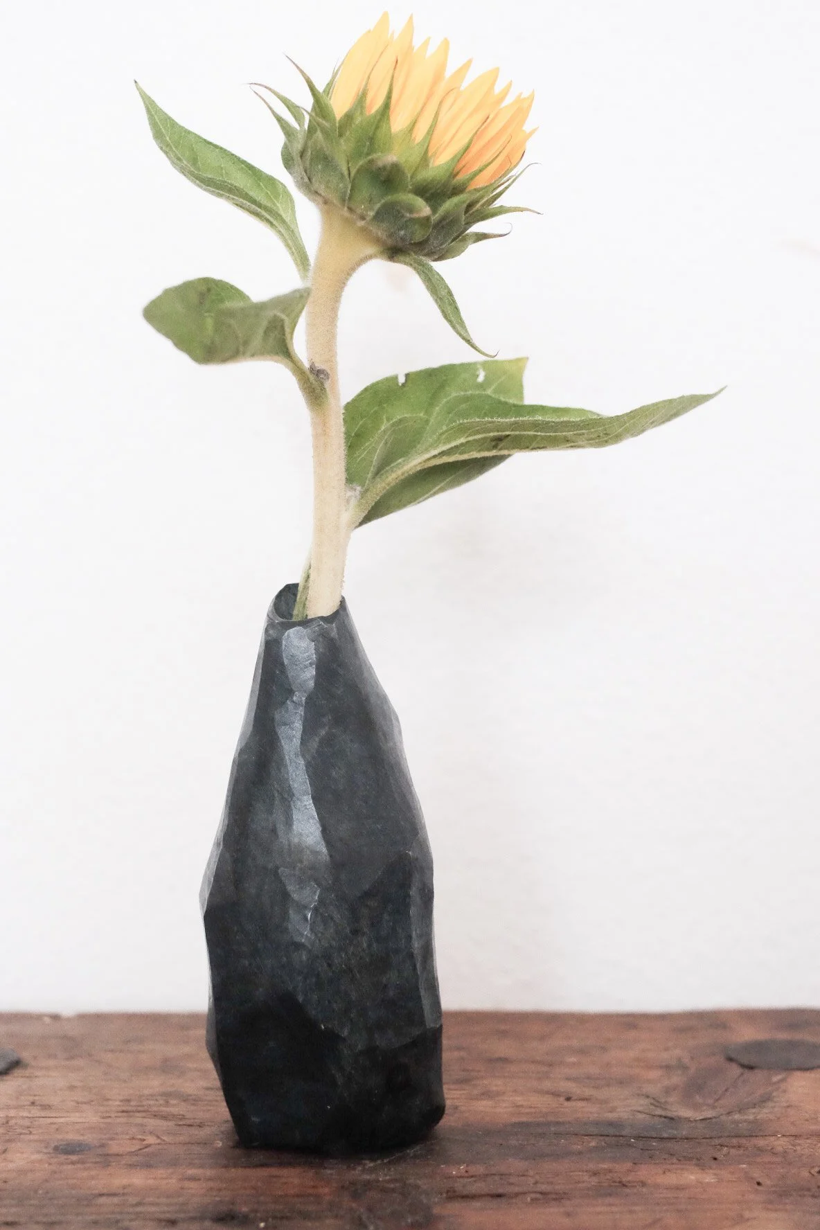 hand carved indigo vase
