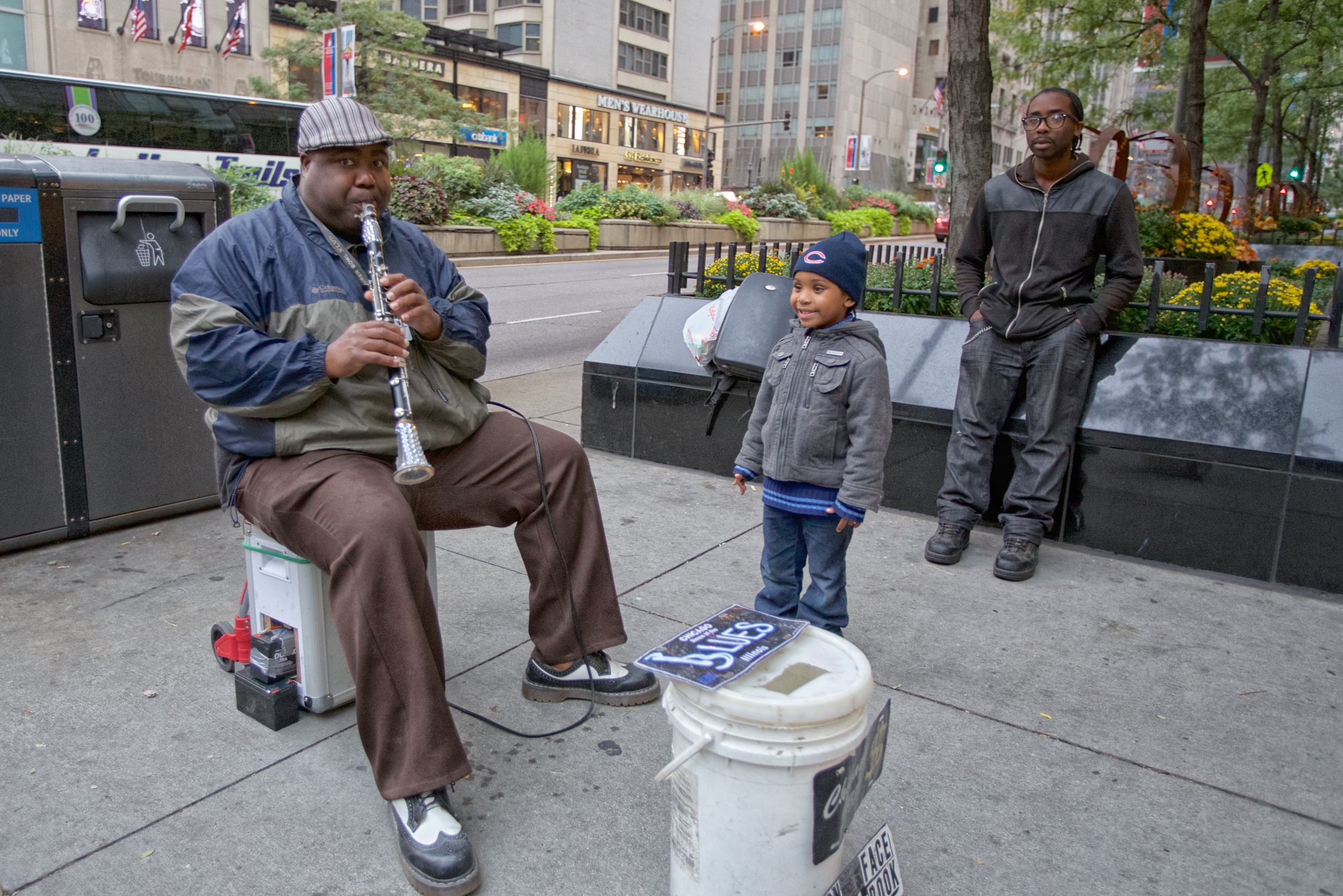 Street musician on Michigan Avenue