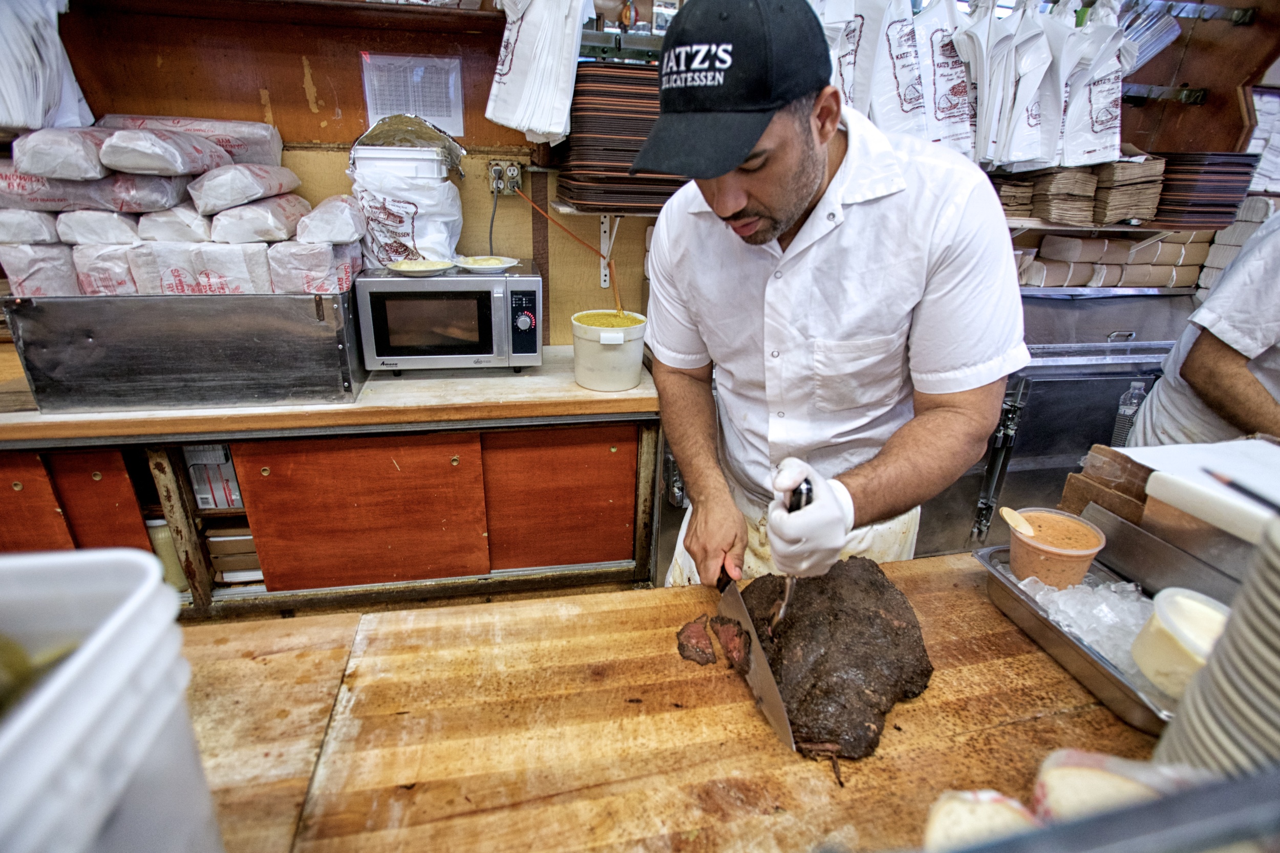 HAND CARVING THE PASTRAMI