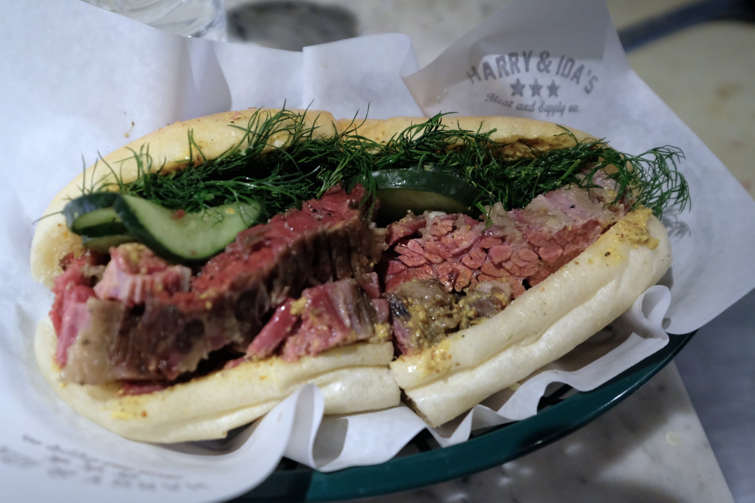 "Pop's Pastrami" sandwich at Harry & Ida's