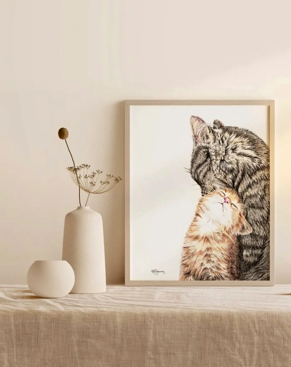 Affiche - Le Nid 🧡 @lenidatelier #affiche #designquebecois #chats #catlovers #affichechat #boutiquecadeau #rosemontboutique