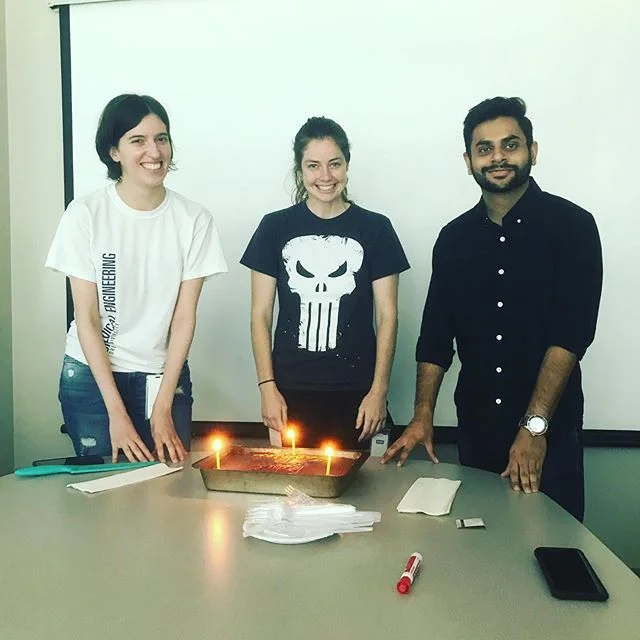 Three birthdays in 9 days! Happy birthday Jasmine, Catherine, and Rahul! And thanks Christine for baking the cake!