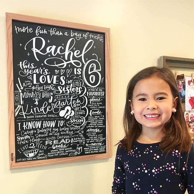 My oldest daughter turned 6 over the weekend! Every year, I like to capture all her info in a chalkboard, and we can look back and see how she&rsquo;s changed and grown over the years. But the kids aren&rsquo;t the only thing being captured in these 