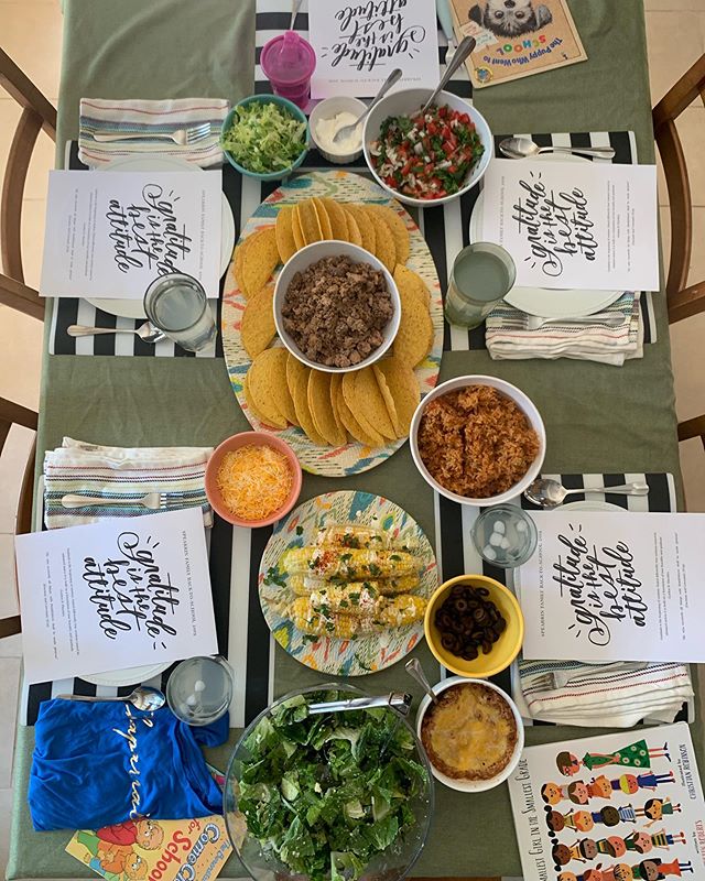 Last night, we had our annual Back-to-School family dinner. Tacos are a Spearrin Family favorite, so we decided to have that and added Spanish rice, Mexican street corn and a Mexican Caesar salad. ⁣
⁣
We wanted our girls to focus on gratitude this ye
