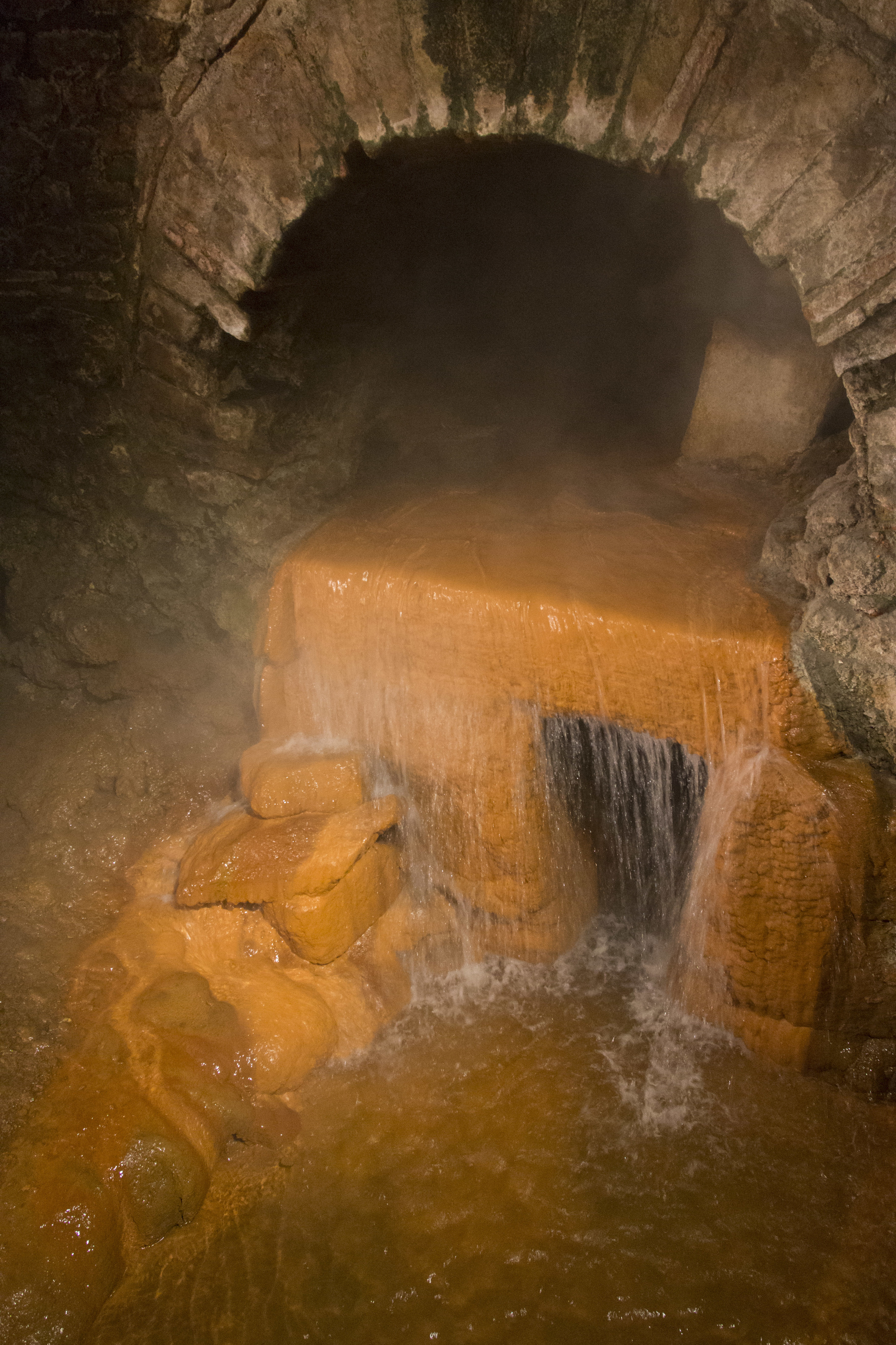 The drain from the hot springs