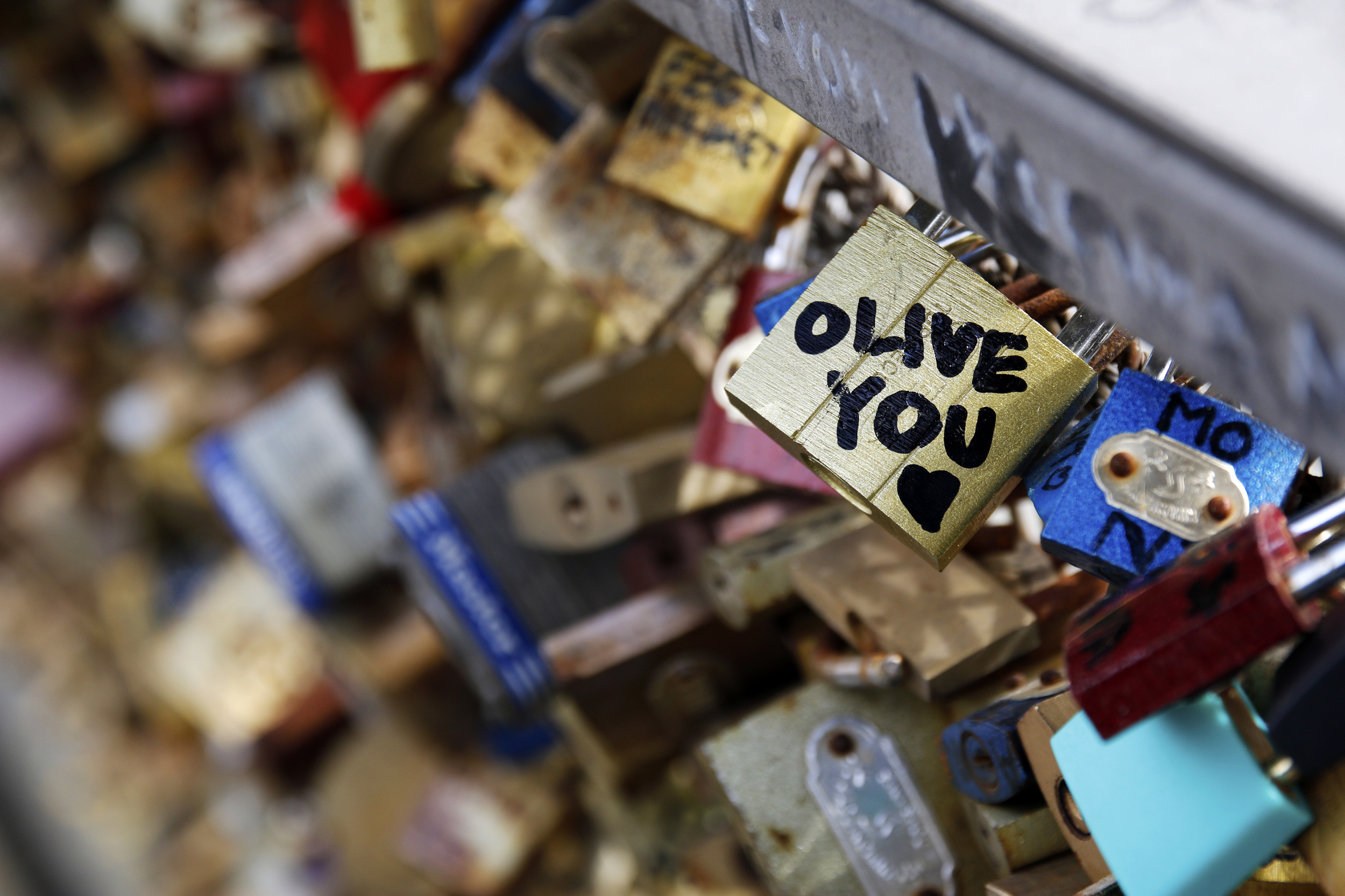 "Olive you" -Love Lock Bridge
