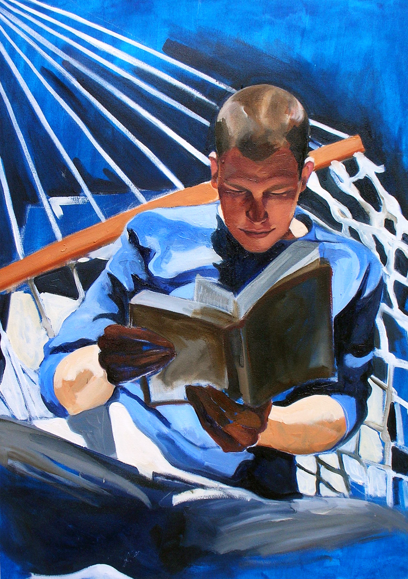  Portait of Will reading in hammock. 