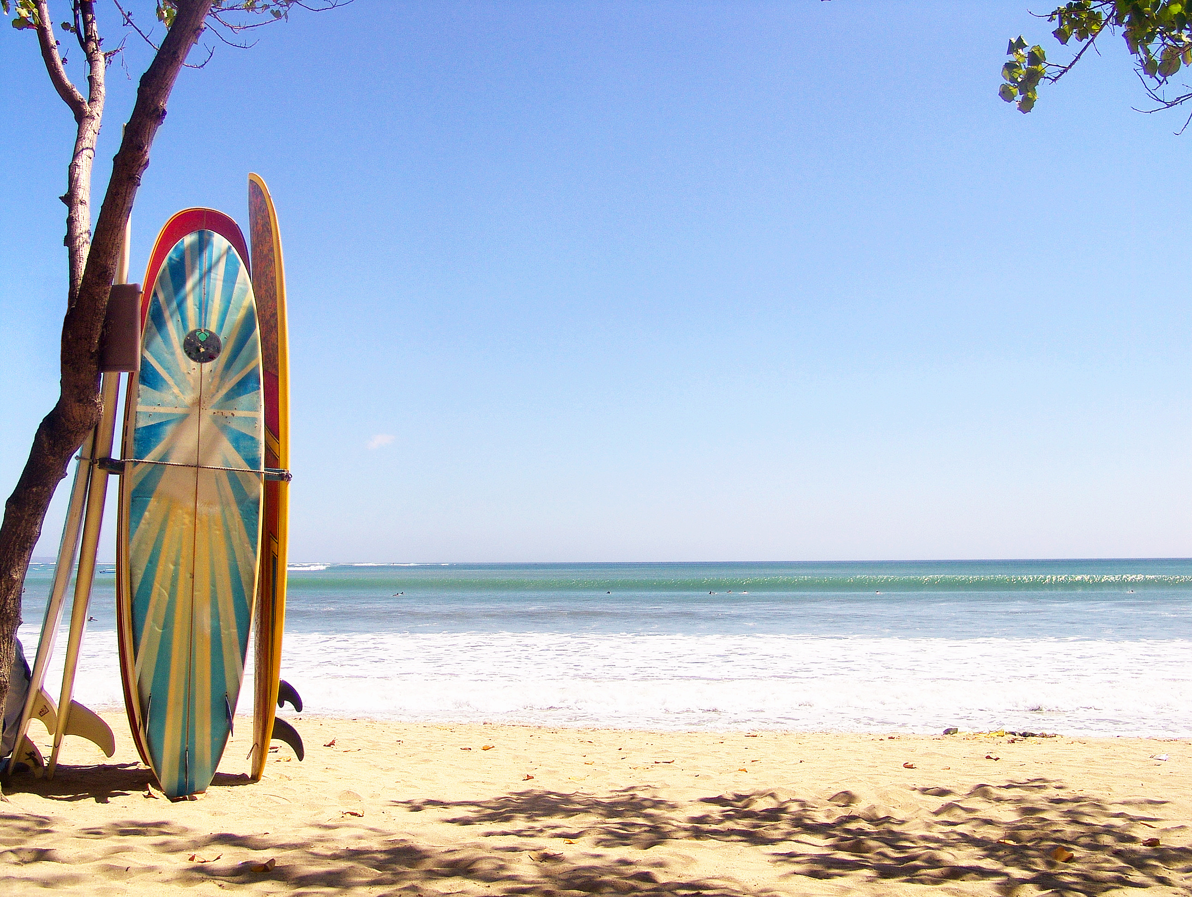 Surfing boards on the beach