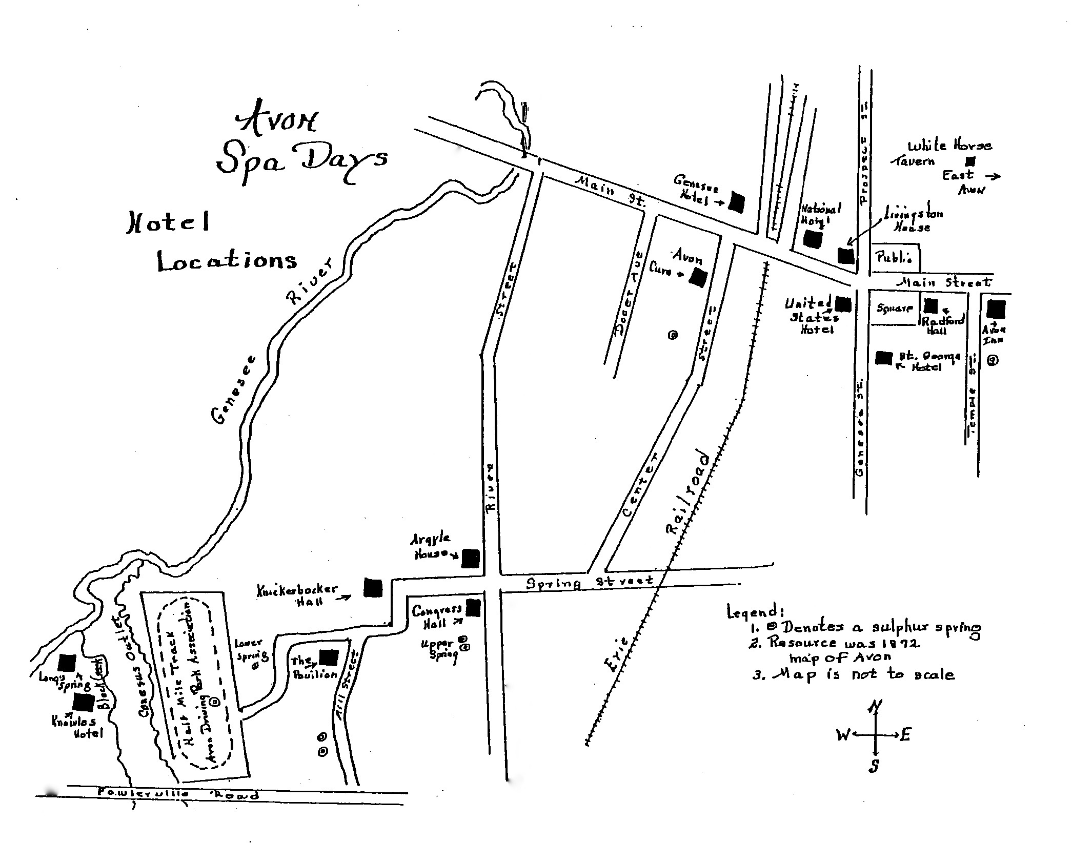Spa Map. Source: Avon Town Historian