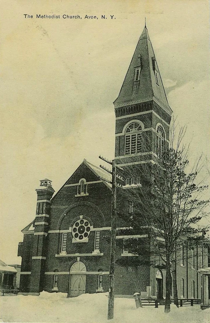 Methodist Church built in 1835. Postcard. AP&HS collection